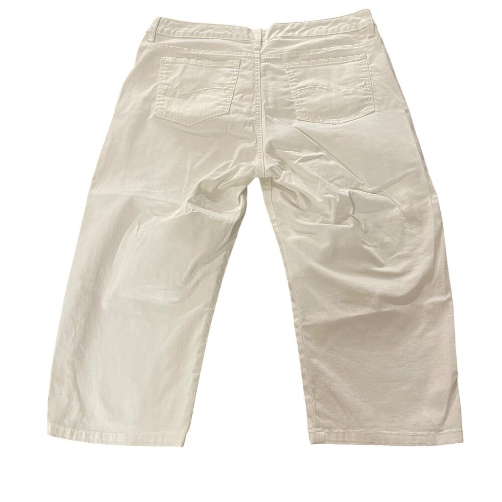 Lee Womens Relaxed Fit Straight Leg White Denim Jeans Size 16 capri - Picture 2 of 11